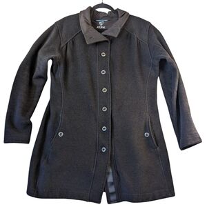 Kulh women's Alfpaca Gorpcore fleece size XL Pea coat in dark grey. Cottage Core